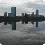Boston skyline gray